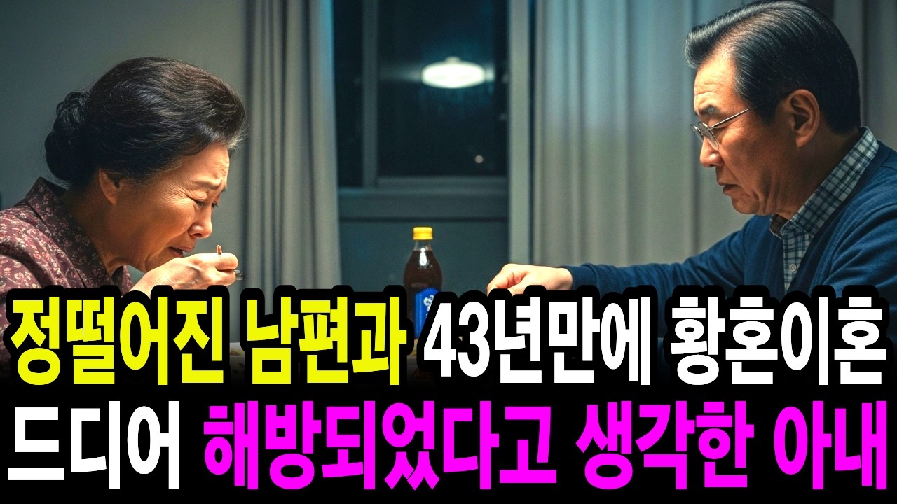 정떨어진 남편과 43년만에 황혼이혼을 결심 드디어 아내는 해방되었다고 생각했는데...#황혼이혼, #실화사연, #감동사연, #오디오북, #충격사연, #반전드라마, #드라마사연