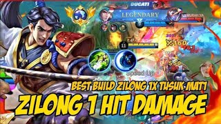 Zilong 1 Hit Damage Top Global Build Gameplay 2024 Mlbb