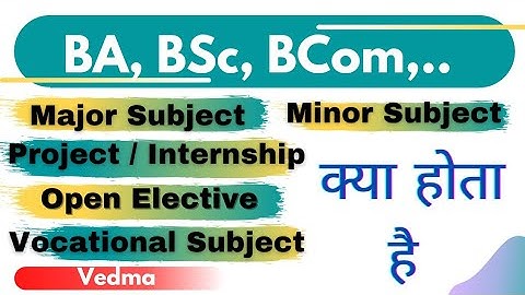 What is Major, Minor Subject || What is Open Elective, Vocational Subject, Project Internship