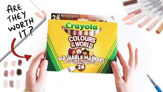 DID CRAYOLA MAKE THE BEST SKIN TONE SET?! | 24 Markers Unboxing and Review!!