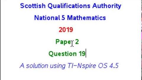 2019 SQA N5 Maths P2 Q19