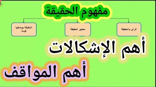 مفهوم الحقيقة بشكل بسيط وسهل للفهم : إشكالاته ، محاوره ، المواقف الفلسفية التي عالجته.