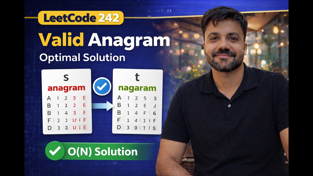 Valid Anagram- Leetcode 242 - Python - DSA in Hindi - YouTube
