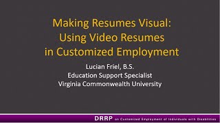 Making Resumes Visual: Using Video Resumes in Customized Employment screenshot 4