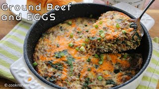 Breakfast Time! Ground Beef and Eggs - Easy and Delicious