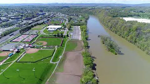 Drone flight over Radford, Virginia.