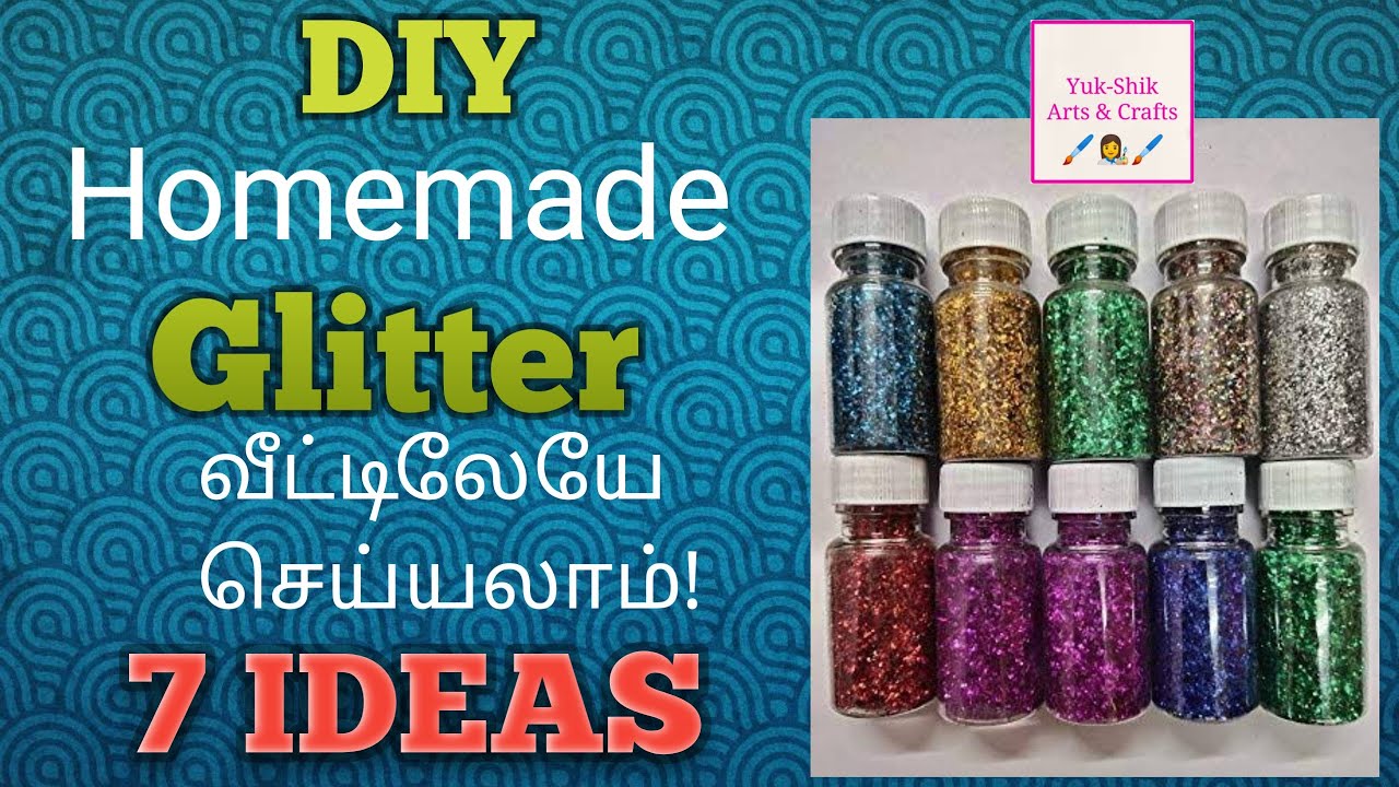 how to make glitter at home/DIY homemade glitter yukshikartsandcrafts