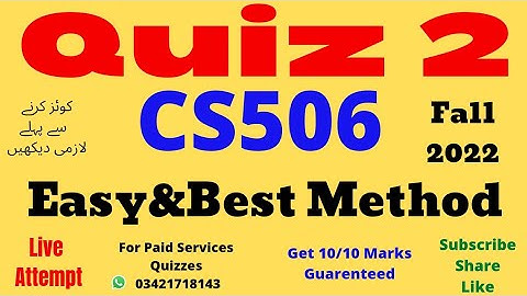 cs506 quiz no 2 solution fall 2022 100% correct answers cs506 quiz 2 2022 cs506 quiz no 2 fall 2022