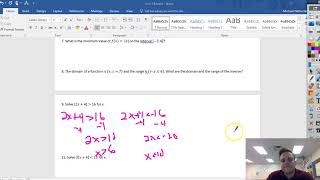 Unit 1 Exam Review Algebra 2