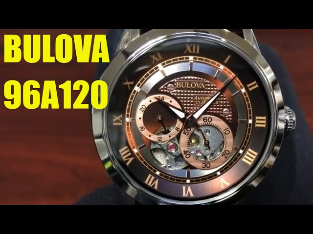 Watch Classic Leather - Skeleton YouTube Strap Bulova 96A120 Automatic