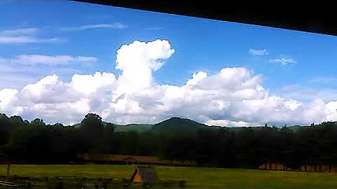 The stables and the mountains behind Dillard house...