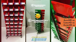 Estante Metálico Industrial Doble Cara A2: 80 Cajas Organizadoras