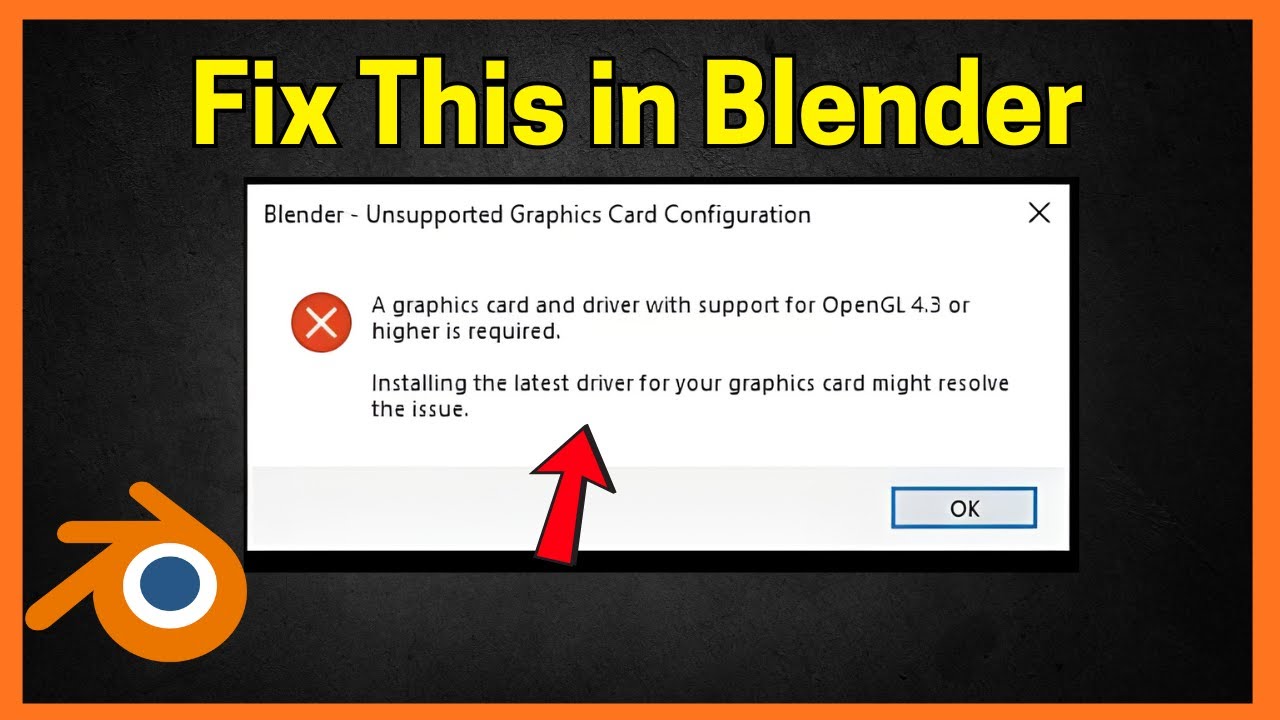 Fix Unsupported Graphics Card Configuration in Blender - YouTube