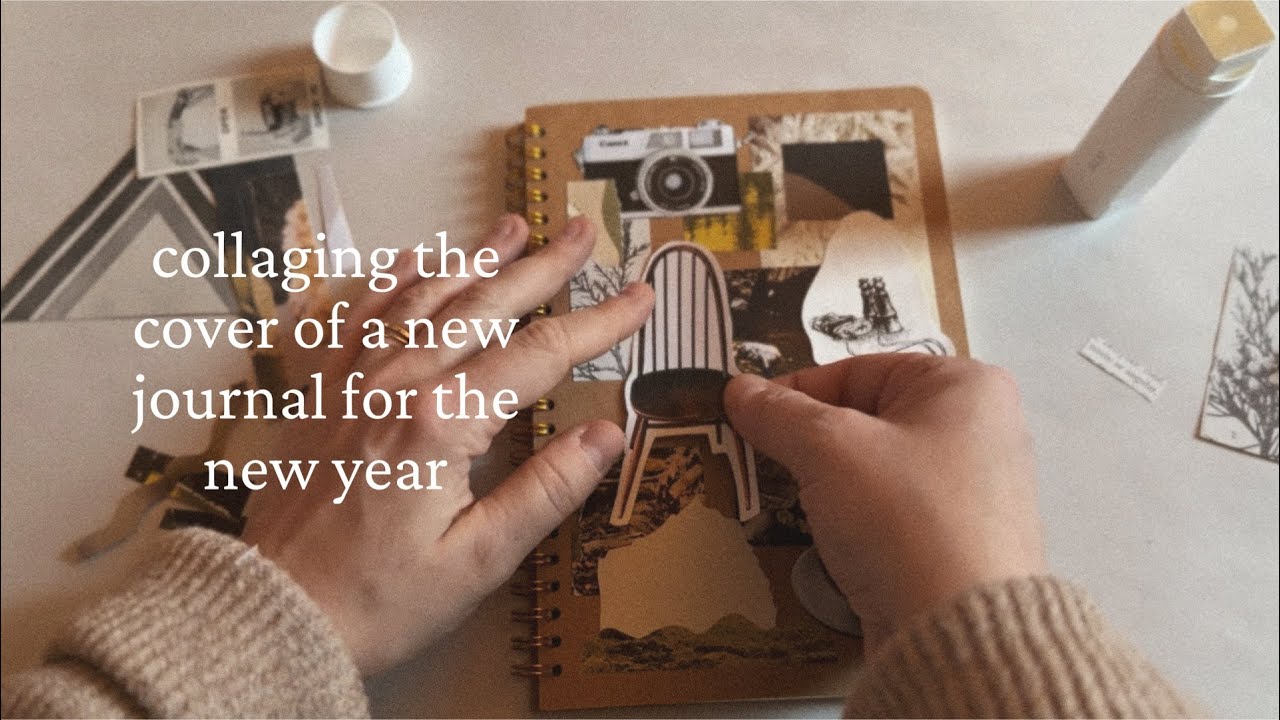 Studio Vlog | Collaging a new sketchbook cover for journaling