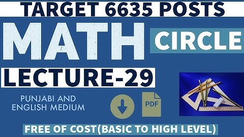 Circle Math topic in Punjabi with full explanation for ett second exam 2021|ETT 6635 Math classes|