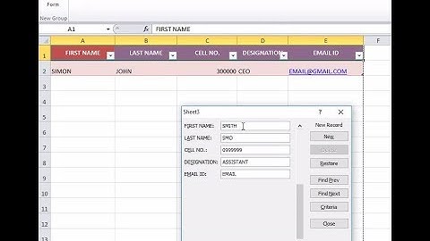 HOW TO CREATE DATA ENTRY FORM IN EXCEL 2010