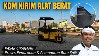 PASAR CIKARANG SIAP DIASPAL❗️Alat Berat Vibro Roller & Batu Split Kiriman KDM Langsung Beraksi