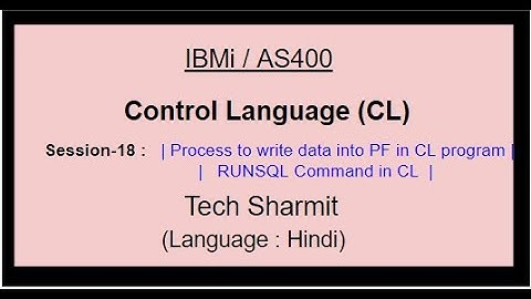 write pf using RUNSQL in CL program | write file records using CL program | CL programming | CL400 |