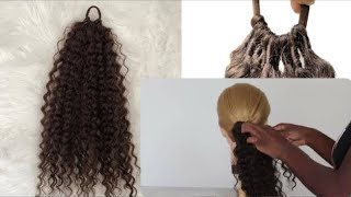 QUICK & EASY Diy Hair Band Curly Ponytail | Deep Twist Crochet Hair