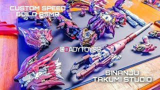 SPEED BUILD CUSTOM ASMR | GUNDAM SINANJU TAKUMI STUDIO | BLOODY RED SINANJU