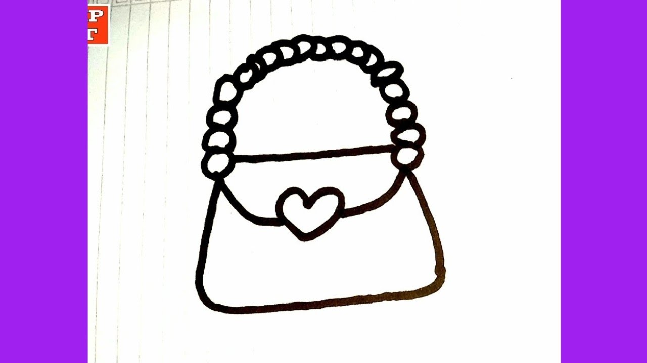 How to draw Cute Purse drawing and colouring for children, DIY for kids YouTube