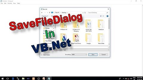 Savefiledialog in vb.net|Properties,Methods and events in hindi