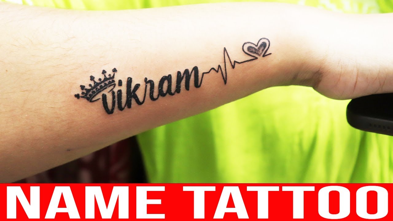 Tattoo Shop In JaipurVikram name with crown tattoo done by xpose tattoos  jaipur  YouTube