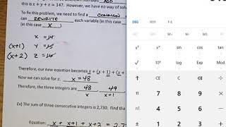 Unit 1 Lesson 7 Consecutive Integer Word Problems