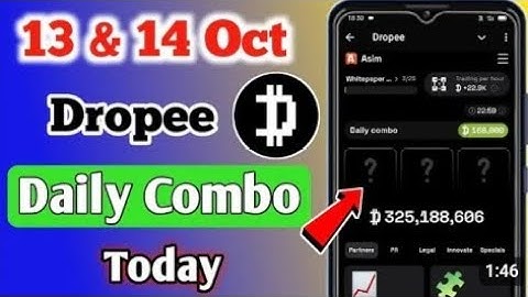 Dropee Questions Of The Day ll Dropee Combo Today ll Today Combo ll 14 October