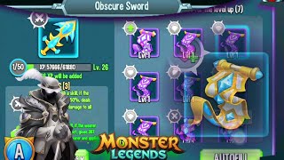 Levelling up 2 Ancestral Relics | Obscure Sword (Monster Legends)