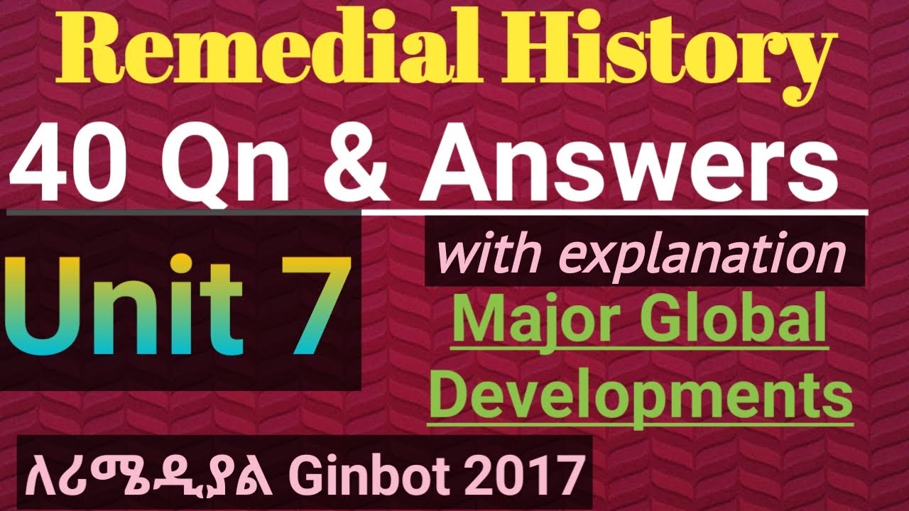 Remedial History Unit 7 Major Global Developments #remedialexam2017 #remedialtricks #remedialprogram