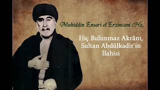 Muhiddin Ensari El Erzincani Hz. Hiç Bulunmaz Akrânı Sultan Abdülkadirin İlahi