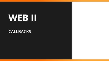 Web 2 - Callback functions