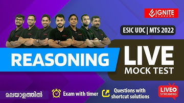 Live Mock (Reasoning) : ESIC UDC|MTS 2022