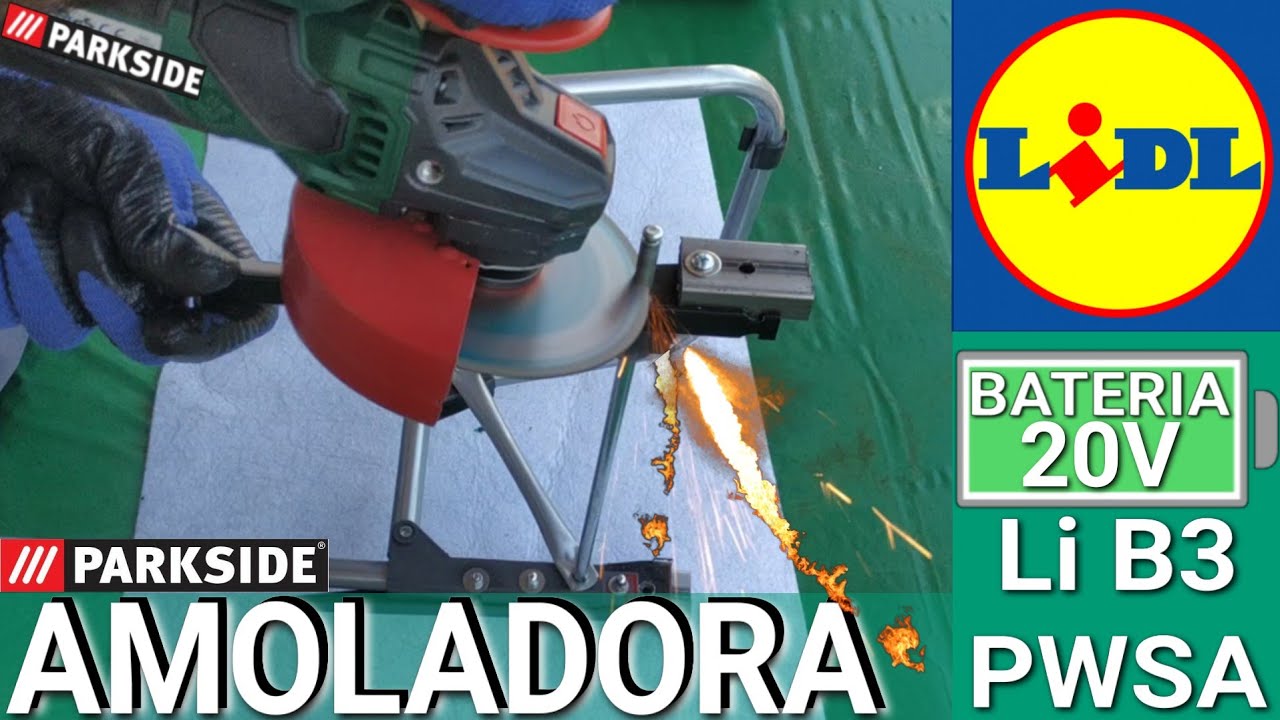 AMOLADORA PWSA 20-Li B3 batería 20V Amoladora PARKSIDE LIDL amoladora  angular pwsa Lidl Review - YouTube