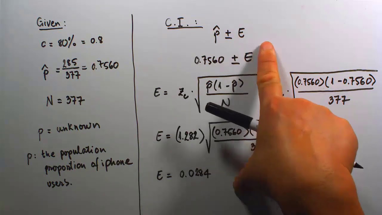 Confidence Interval to Estimate a Proportion - Examples Part I - YouTube