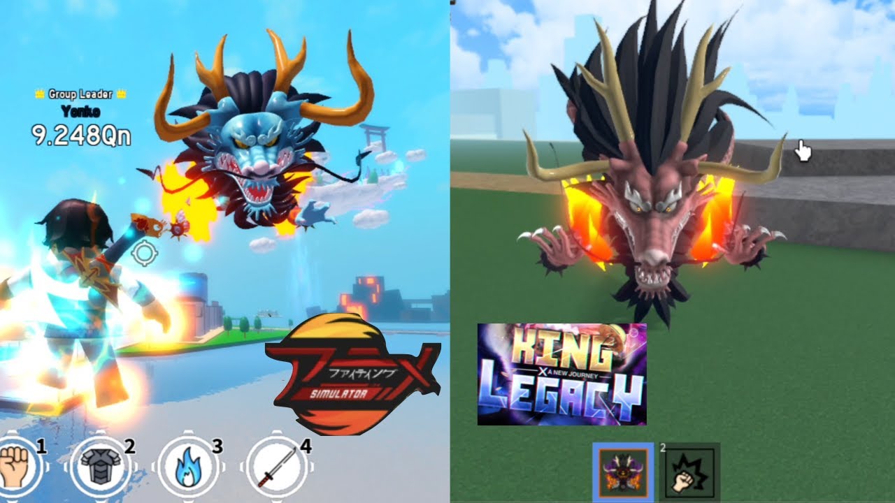 King Piece Dragon revamp Vs Blox fruits Dragon