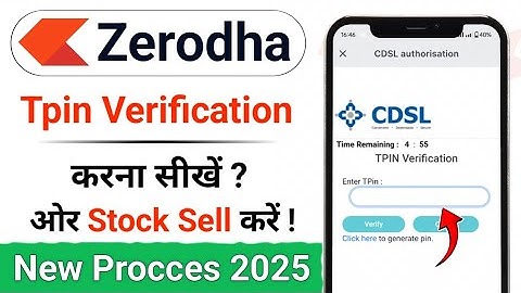 zerodha kite tpin verification kaise kare | zerodha kite tpin generate | generate Tpin in zerodha