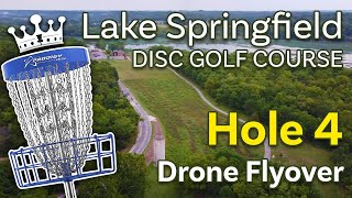 Hole 4 Drone Flyover at Lake Springfield Disc Golf Course presented by Black Ink Discs