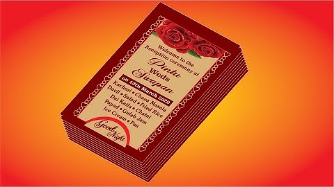 Digital Wedding Menu Card Design with Setting | Coreldraw X7