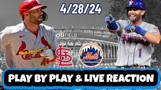 St Louis Cardinals vs New York Mets Live Reaction | MLB | Play by Play | 4/28/24 | Mets vs Cardinals