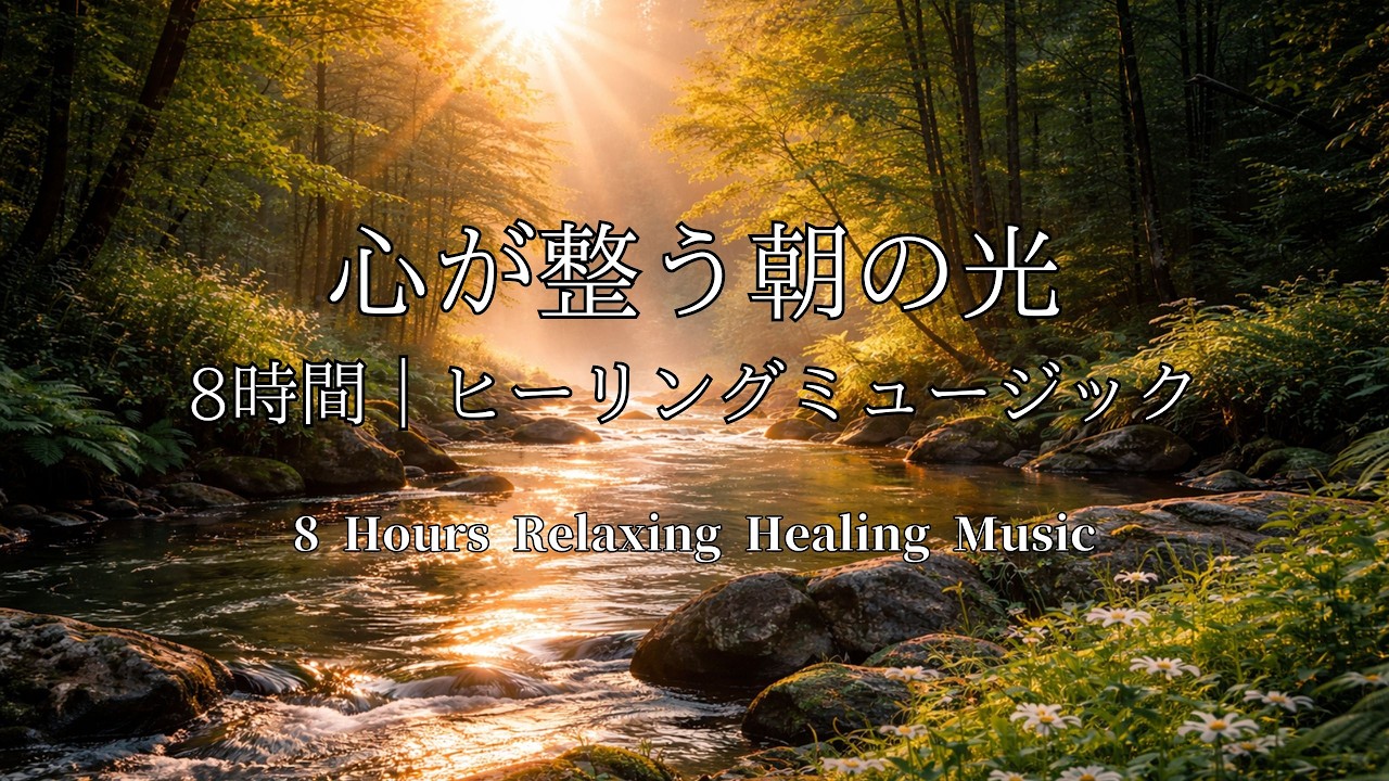 【8時間】ヒーリングミュージック｜朝日がきらめく川の癒し音楽｜心と気持ちを整えるBGM
