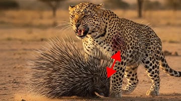 Leopard Attacks a Porcupine and Instantly Regrets It – Shocking Wild Encounter!