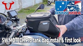 SW MOTECH Pro Tank Bag Install (on 2015 BMW R 1200 GS) and First Look at features