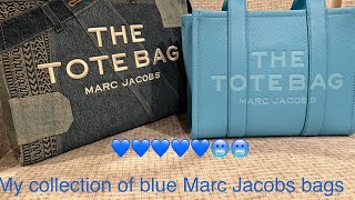 My ENTIRE blue Marc Jacobs tote bag collection