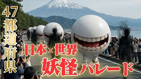 【超リアルAI】日本×世界コラボ！47都道府県の妖怪パレード！