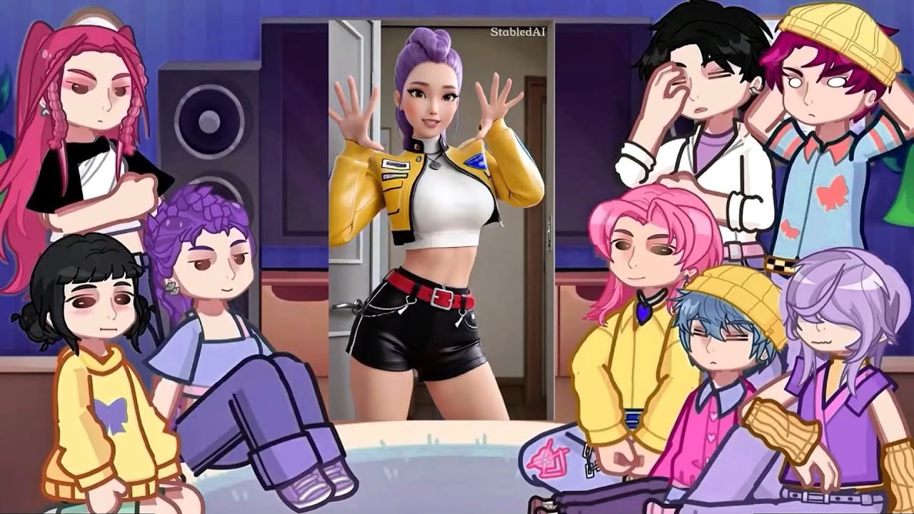 KPop Demon Hunters React To Themselves / TikToks + Memes / Huntrix & Saja Boys / Gacha React #2