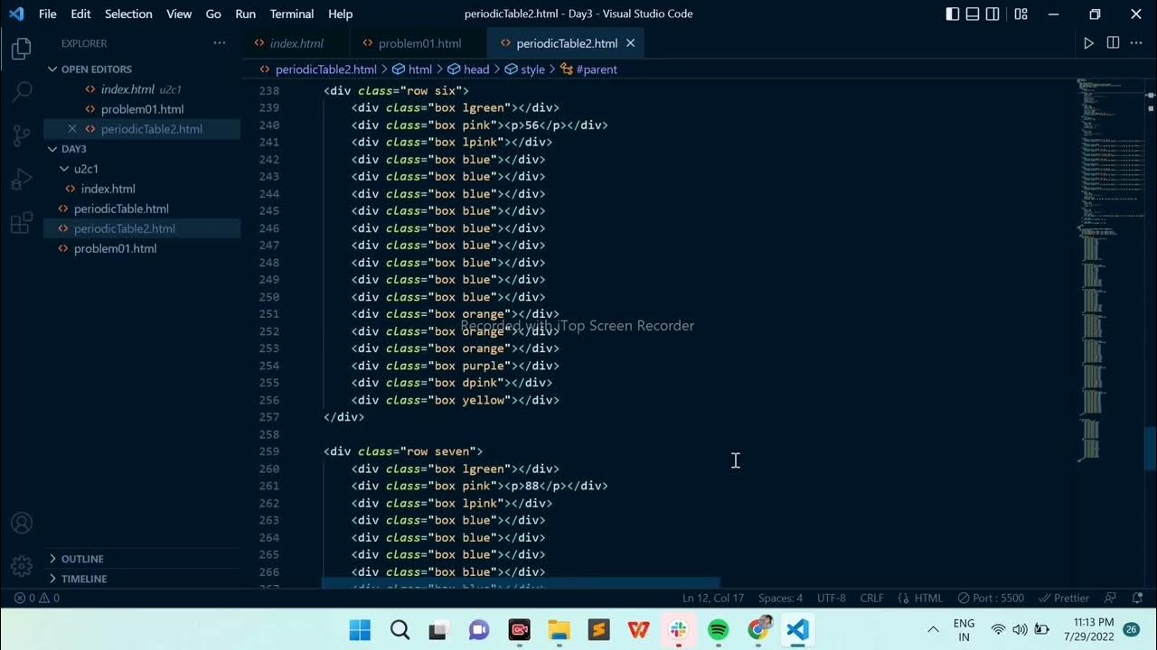 Periodic Table using html css - YouTube