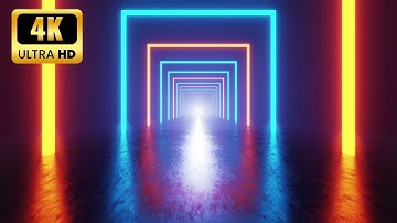 Sci-Fi Corridor tunnel neon lights  |No copyright  #freedownload