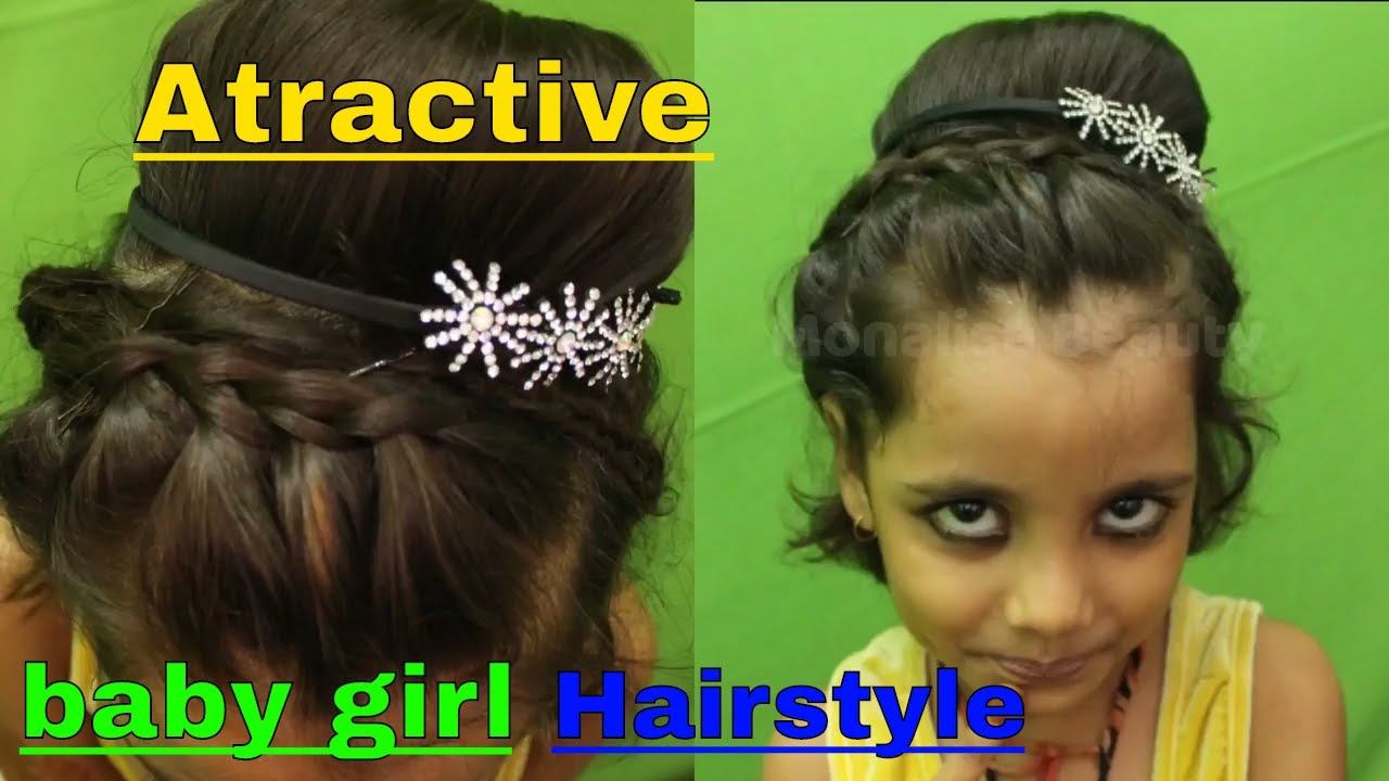 Hairstyle for kids/baby girls for party on short hairs - YouTube